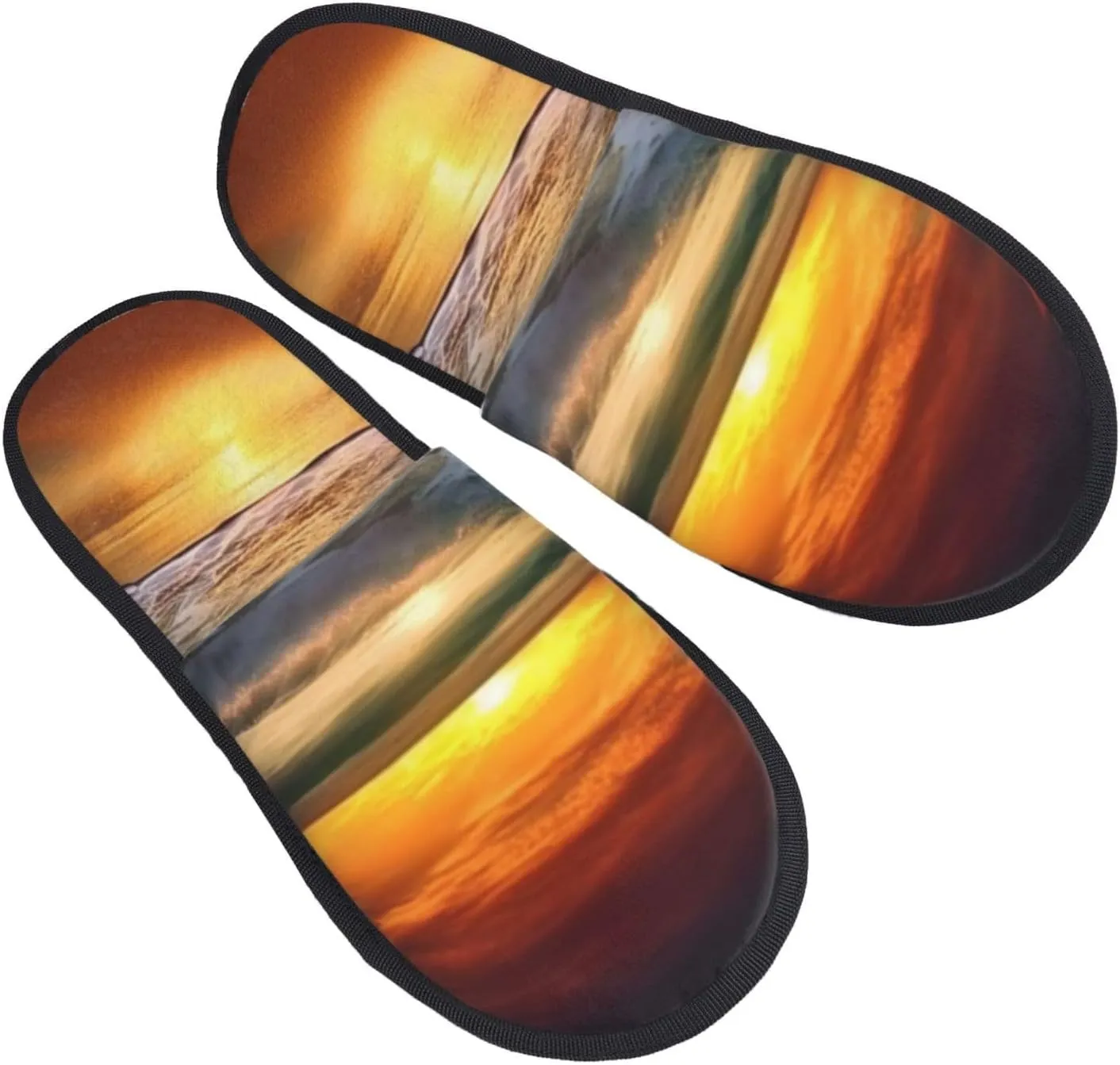 Sunset beach Printed Slippers Cozy Indoor Slide Unisex House Slippers Soft Plush Slip-on Slippers