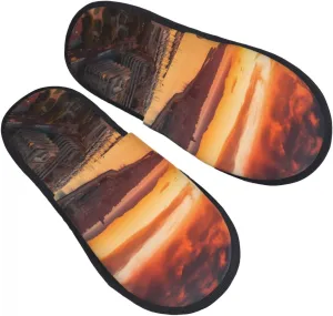 Sunset in Barcelona Printed Slippers Cozy Indoor Slide Unisex House Slippers Soft Plush Slip-on Slippers