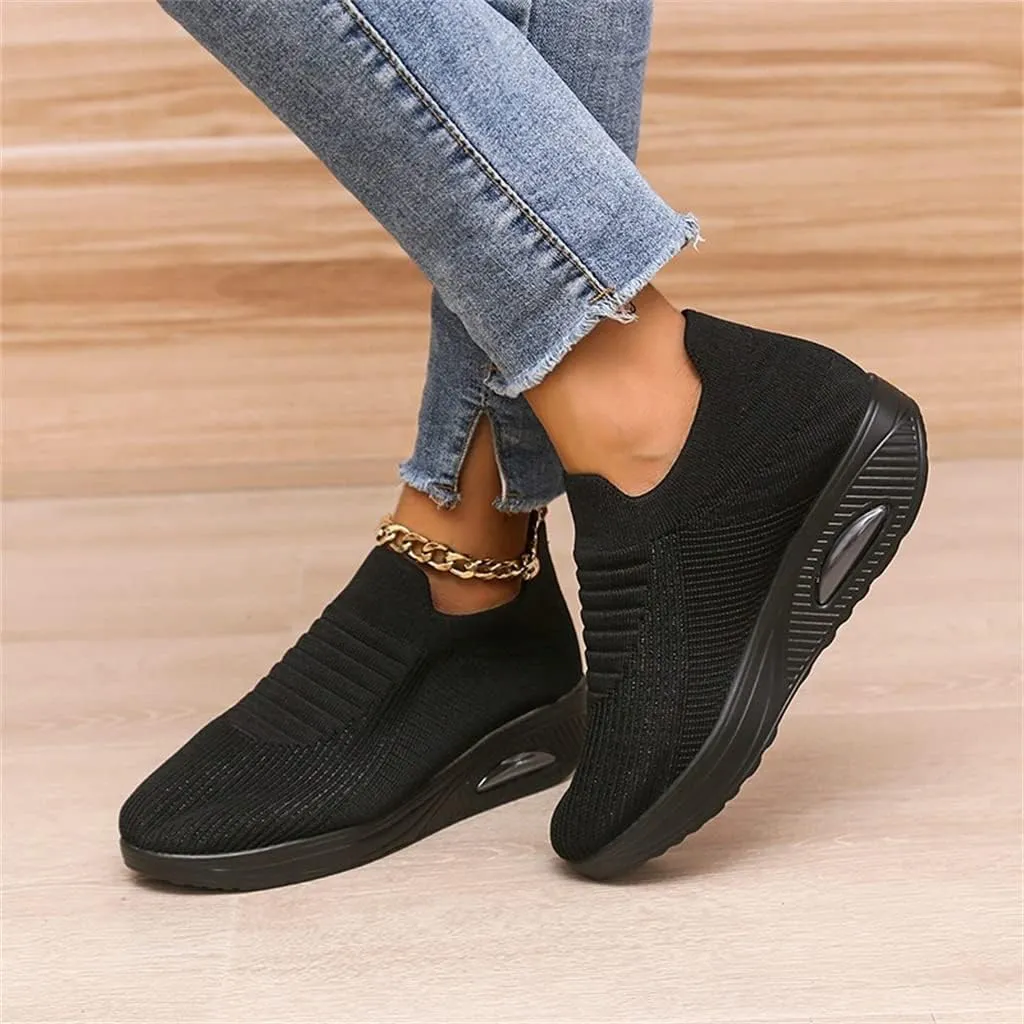 Super Soft Women's Walking Shoes, Mesh Slip On Air Cushion Lady Girls Modern Easy Shoes