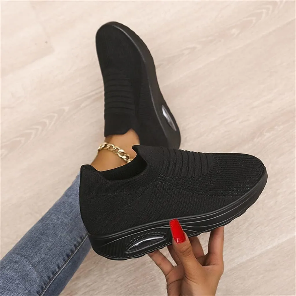 Super Soft Women's Walking Shoes, Mesh Slip On Air Cushion Lady Girls Modern Easy Shoes