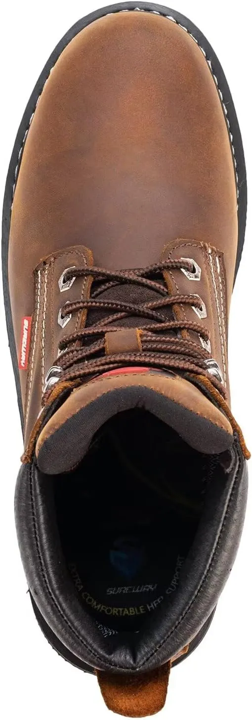 SUREWAY 6” Mens Soft Toe Work Boots for Men,Goodyear Welt,Extremely Comfortable Durable Proved,Superior Oil/Slip Resistant,Thicker Full Grain Leather,EH Safety Industrial Construction Boots