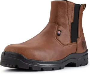 SUREWAY Men's Slip On Work Boots for Men-Soft Toe,Upgraded Slip/Water Resistant,Soft Toe,Anti-Static,Fire Station Mechanic Insulated Boots/Shoes