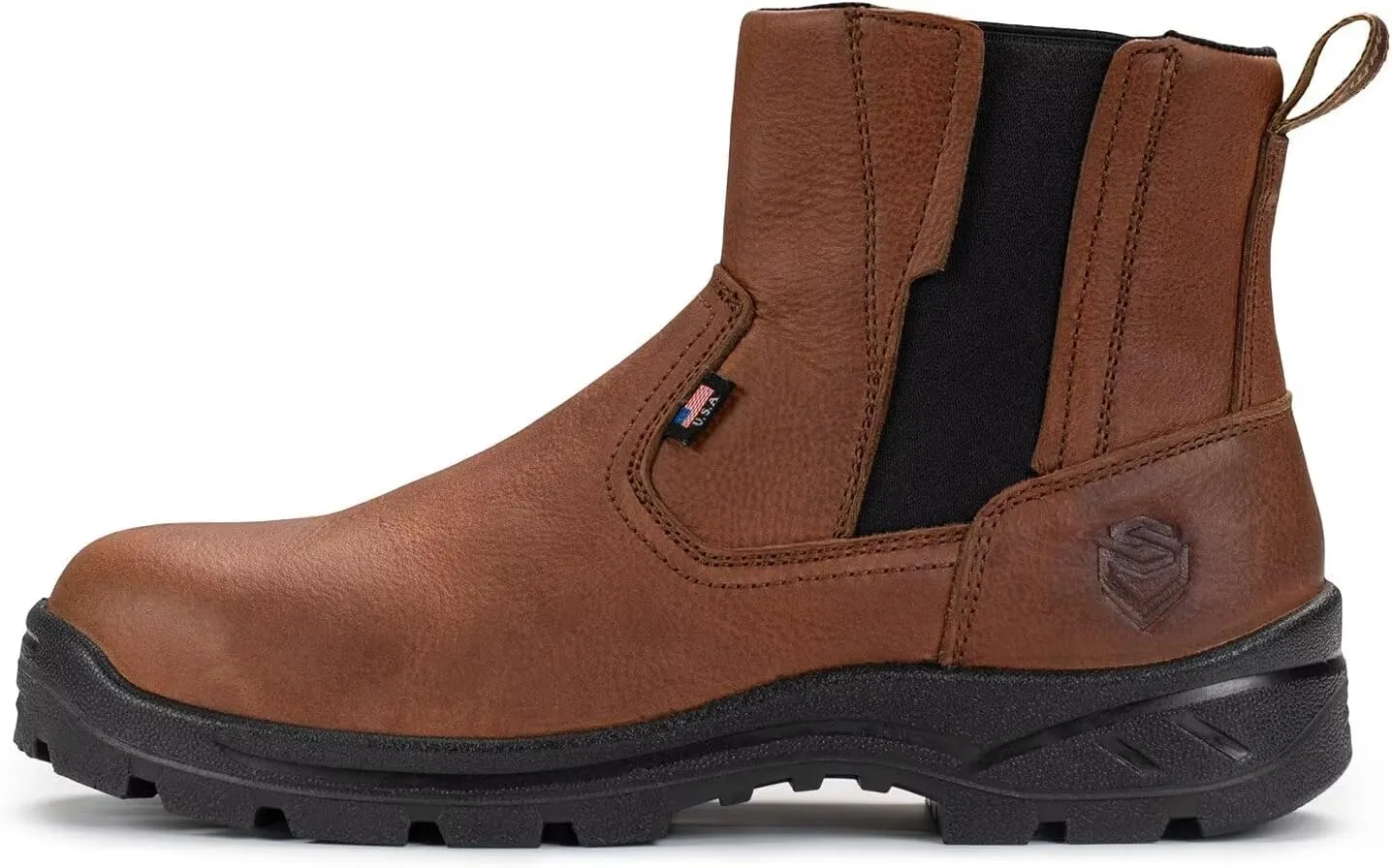 SUREWAY Men's Slip On Work Boots for Men-Soft Toe,Upgraded Slip/Water Resistant,Soft Toe,Anti-Static,Fire Station Mechanic Insulated Boots/Shoes