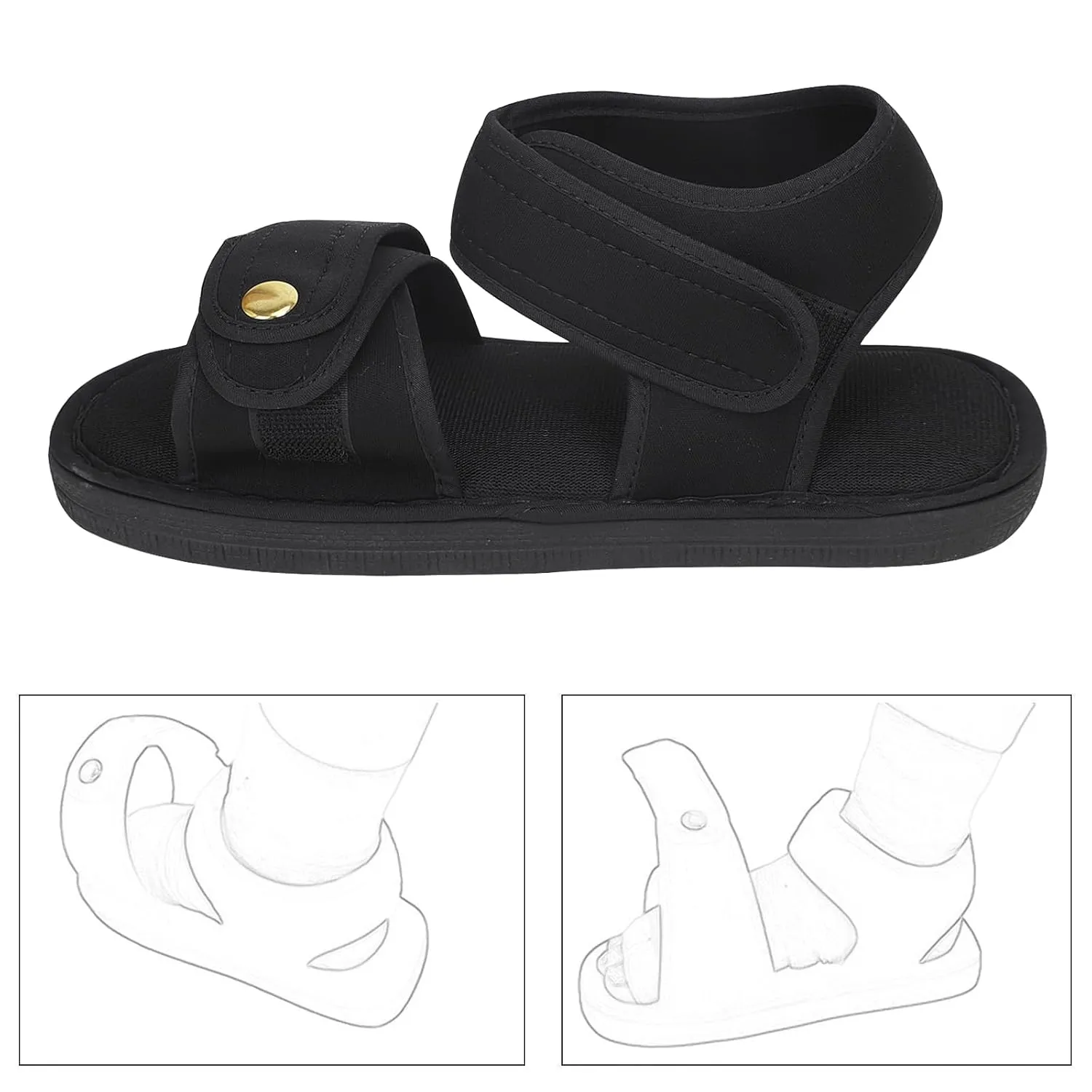 Surgical Shoe Walking Cast Shoe, Post-op Shoe for Broken Foot or Toe, Lightweight Medical Walking Boot with Adjustable Strap for Post Surgery, Fractured Foot, Sprains - Left or Right Foot (Medium)