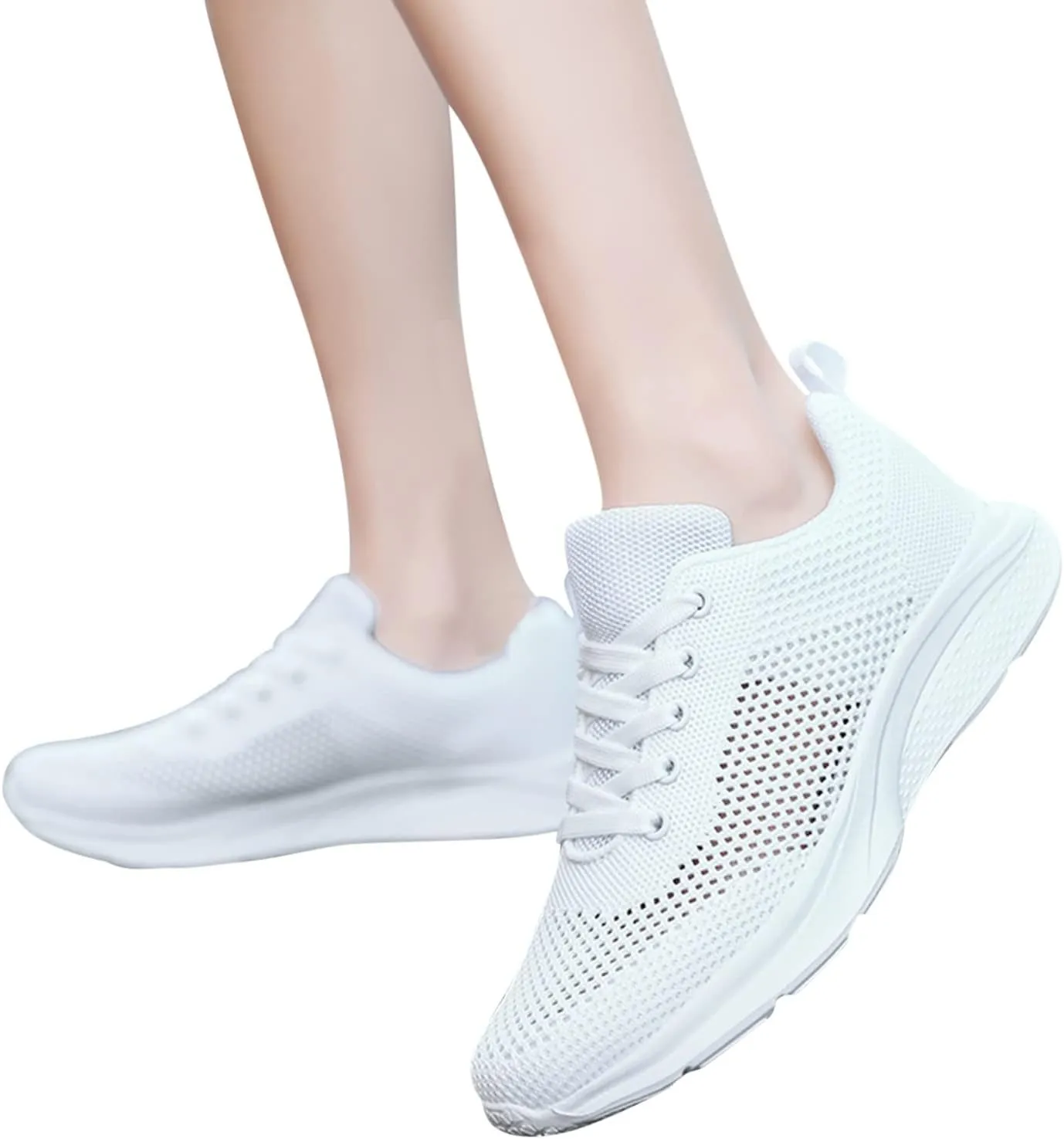Tennis Shoes Womens Lightweight Comfortable Lace up Mens Tennis Shoes Athletic Casual Shoes Trendy Platform Sneakers White Tennis Shoe Trainers Shoe