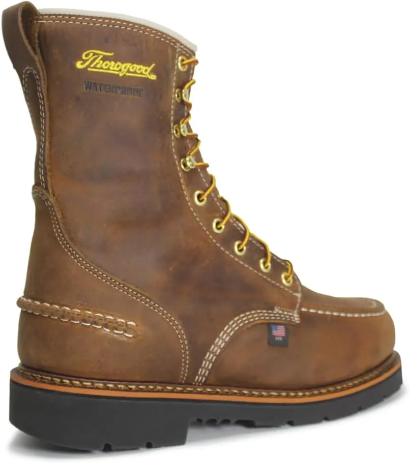Thorogood V-Series 6” Waterproof Composite Toe Work Boots for Men - Premium Leather with Goodyear Storm Welt, Comfort Insole, and Chevron Traction Outsole; ASTM Rated