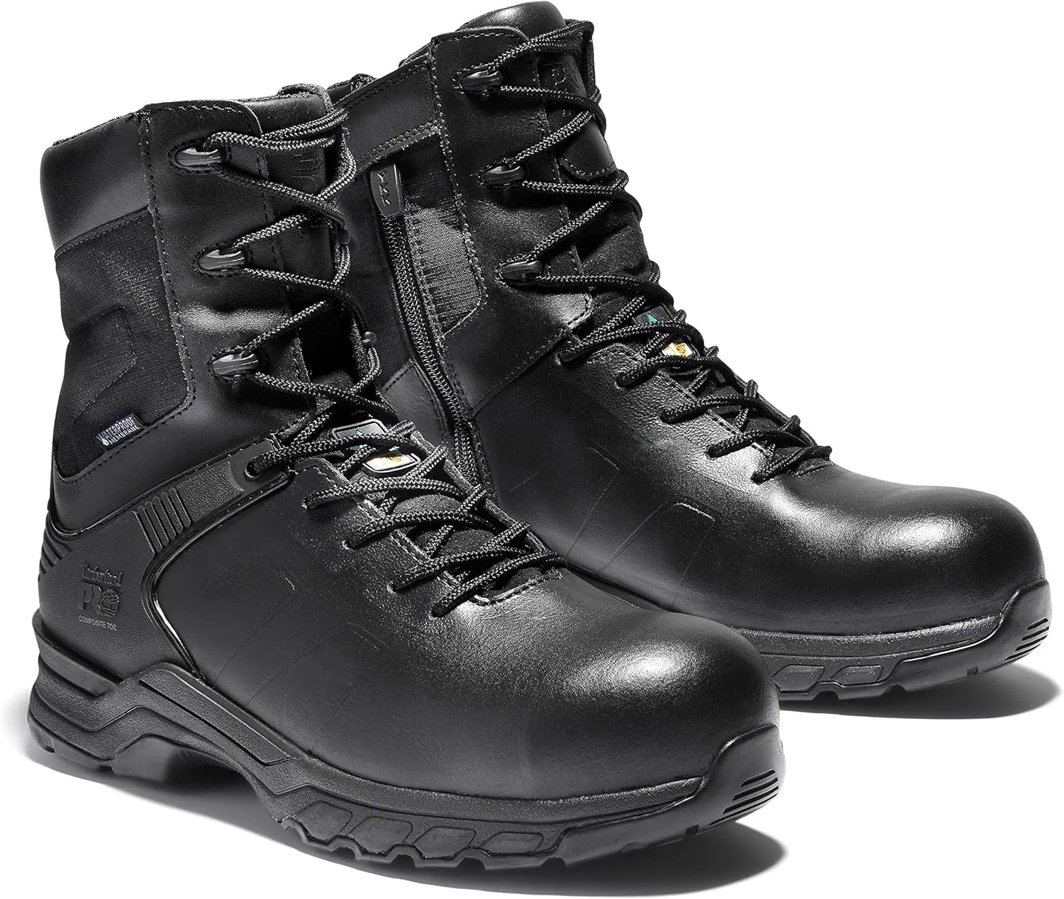 Timberland PRO Men's Hypercharge 8 Inch Composite Safety Toe Puncture Resistant Side-Zip Waterproof Tactical Duty Uniform Work