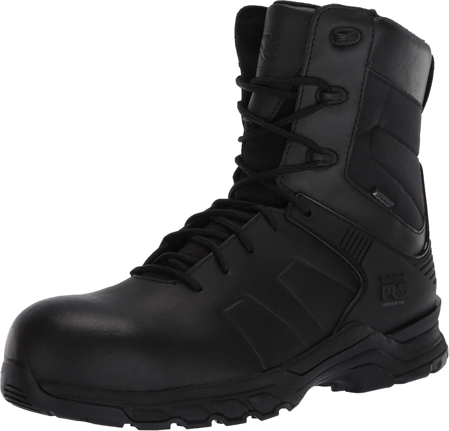 Timberland PRO Men's Hypercharge 8 Inch Composite Safety Toe Puncture Resistant Side-Zip Waterproof Tactical Duty Uniform Work
