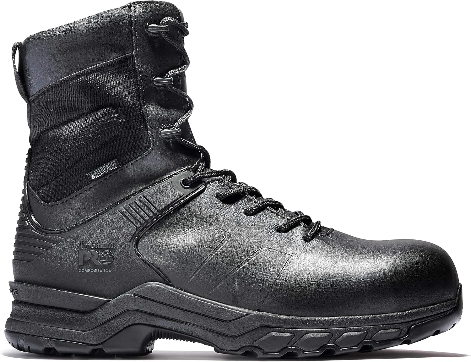 Timberland PRO Men's Hypercharge 8 Inch Composite Safety Toe Puncture Resistant Side-Zip Waterproof Tactical Duty Uniform Work