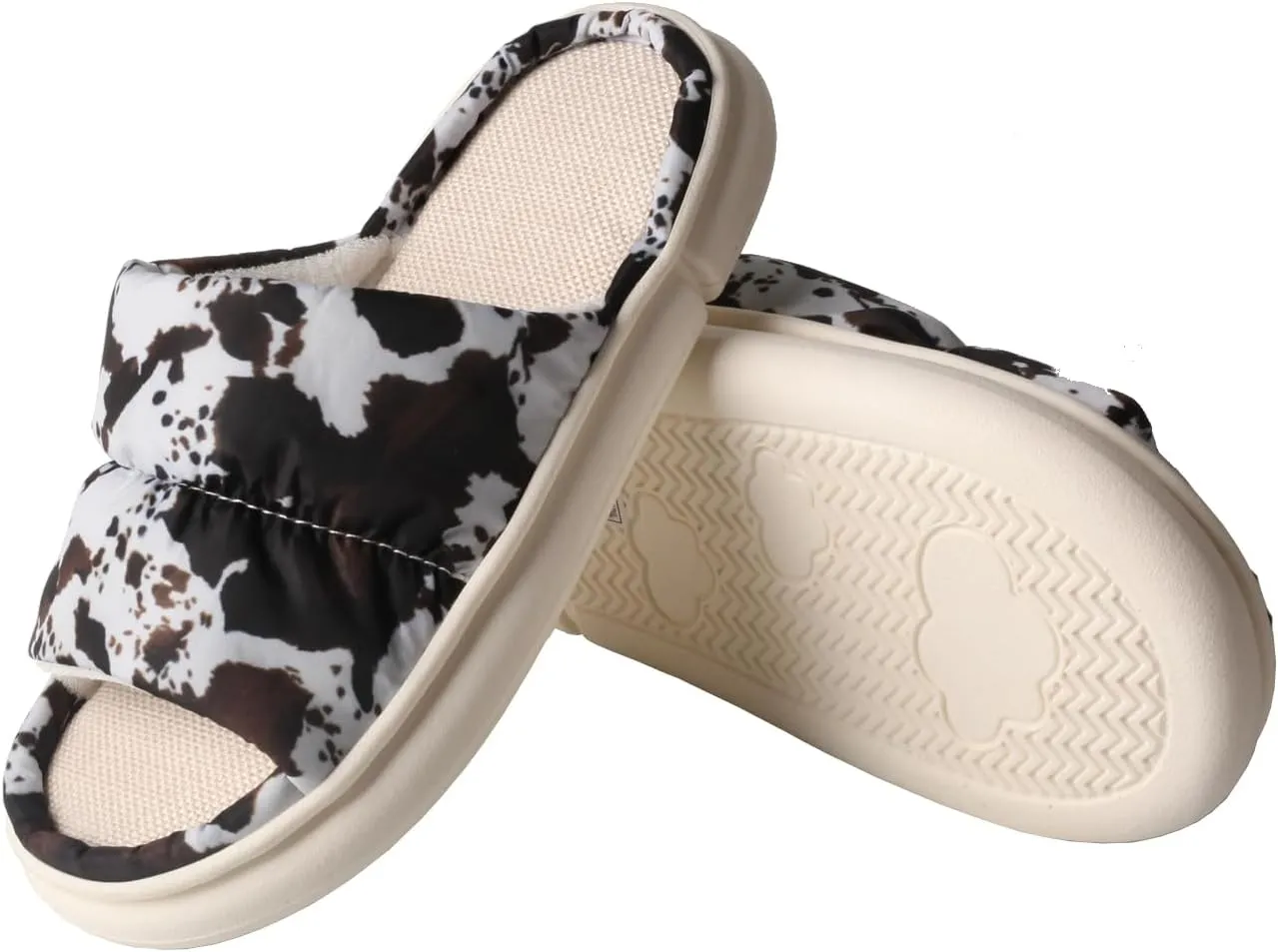 TMA EYES Women's soft soled open-toed slippers breathable non-slip fashion print design