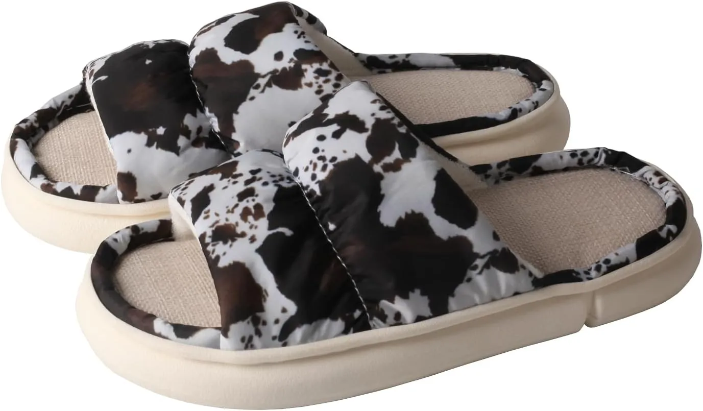 TMA EYES Women's soft soled open-toed slippers breathable non-slip fashion print design