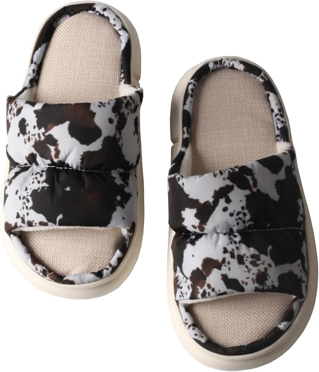 TMA EYES Women's soft soled open-toed slippers breathable non-slip fashion print design