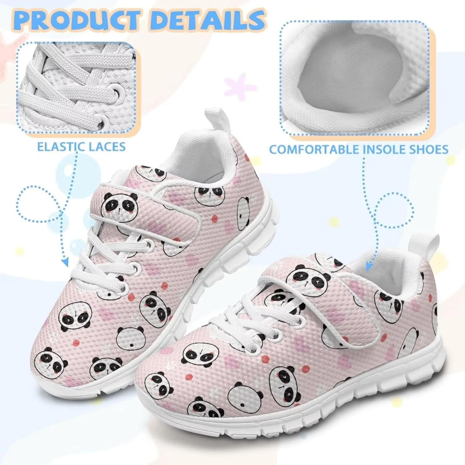 Toddler Boys Girls Sneakers Comfaortable Lace Up Outdoor Shoes Lightweight Soft Air Shoes for Parks US 11-15 White Sole
