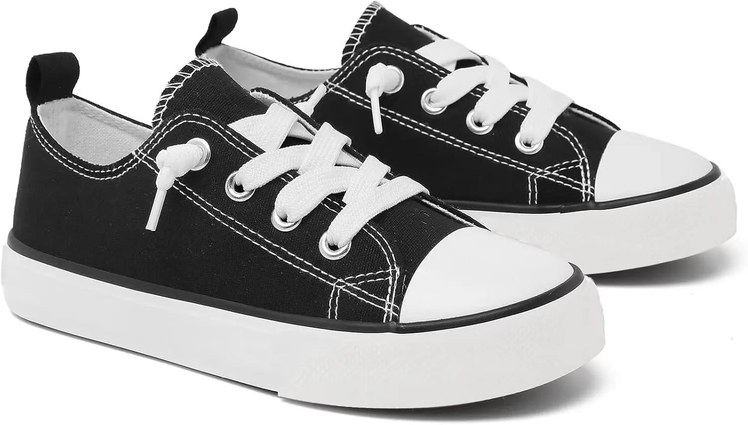 Toddler Little Kid Cushioned Canvas Shoes Slip On Sneakers Soft and Durable