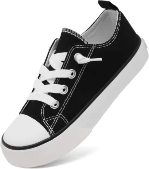 Toddler Little Kid Cushioned Canvas Shoes Slip On Sneakers Soft and Durable