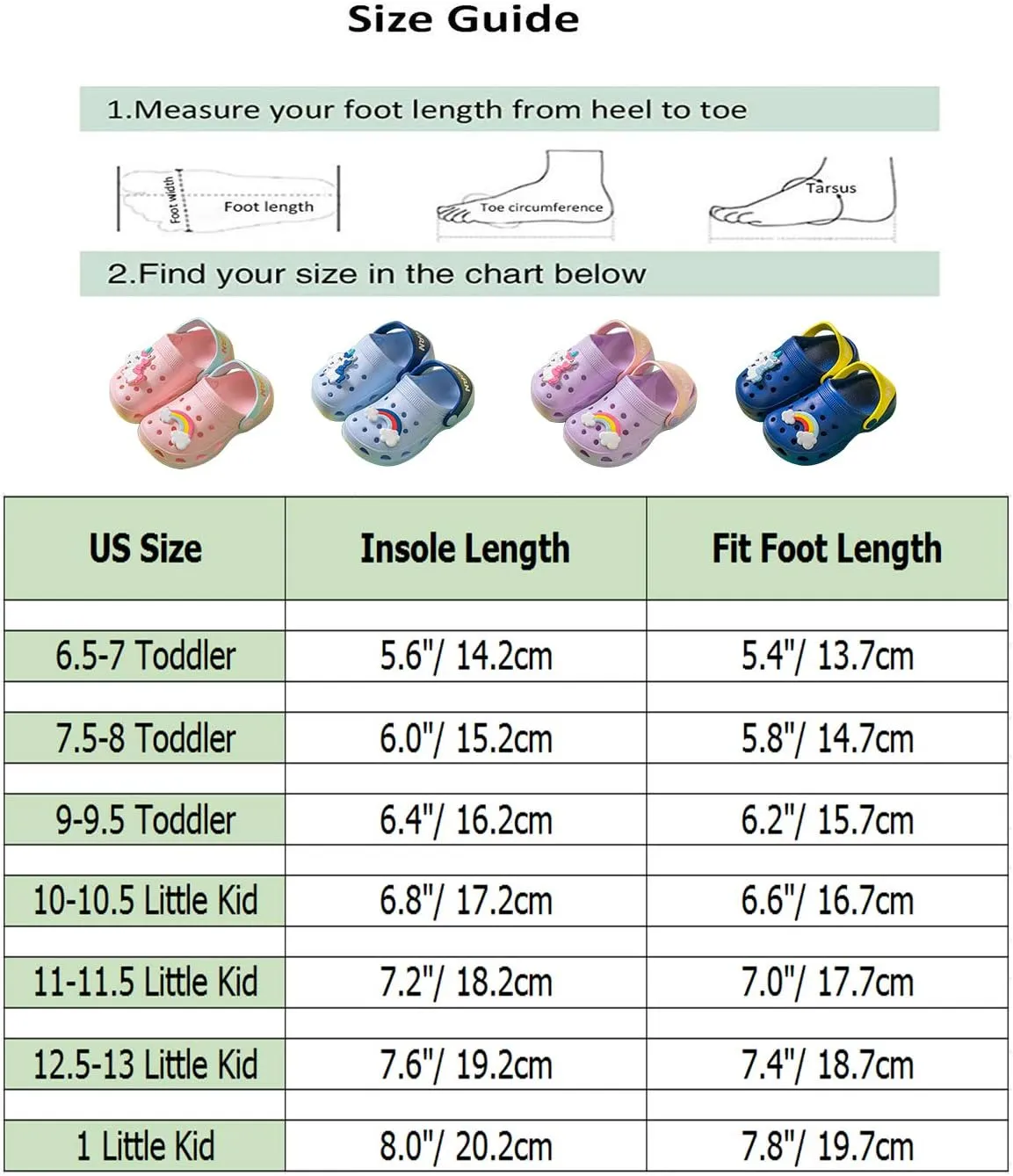 Toddler Little Kids Clogs Slippers Sandals, Non-Slip Girls Boys Clogs Slide Lightweight Garden Shoes Slip-on Beach Pool Shower Slippers
