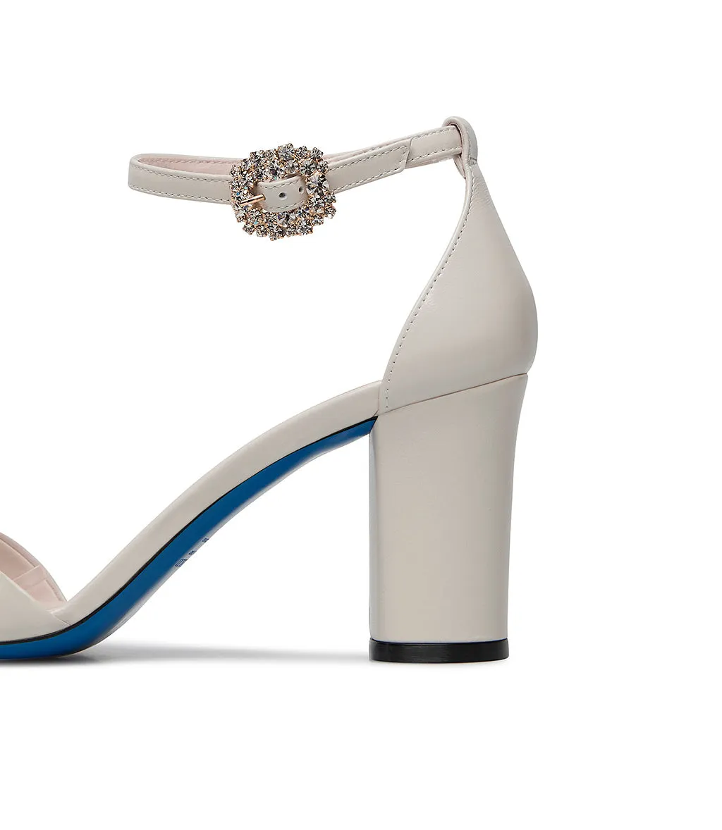 Tofu color leather sandal