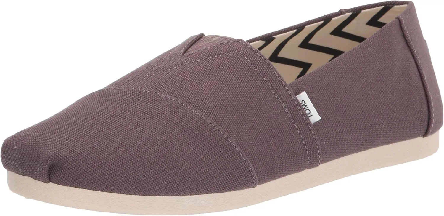 TOMS Men's Alpargata Loafer Flat, Ash Grey Recycled Cotton Canvas, 8