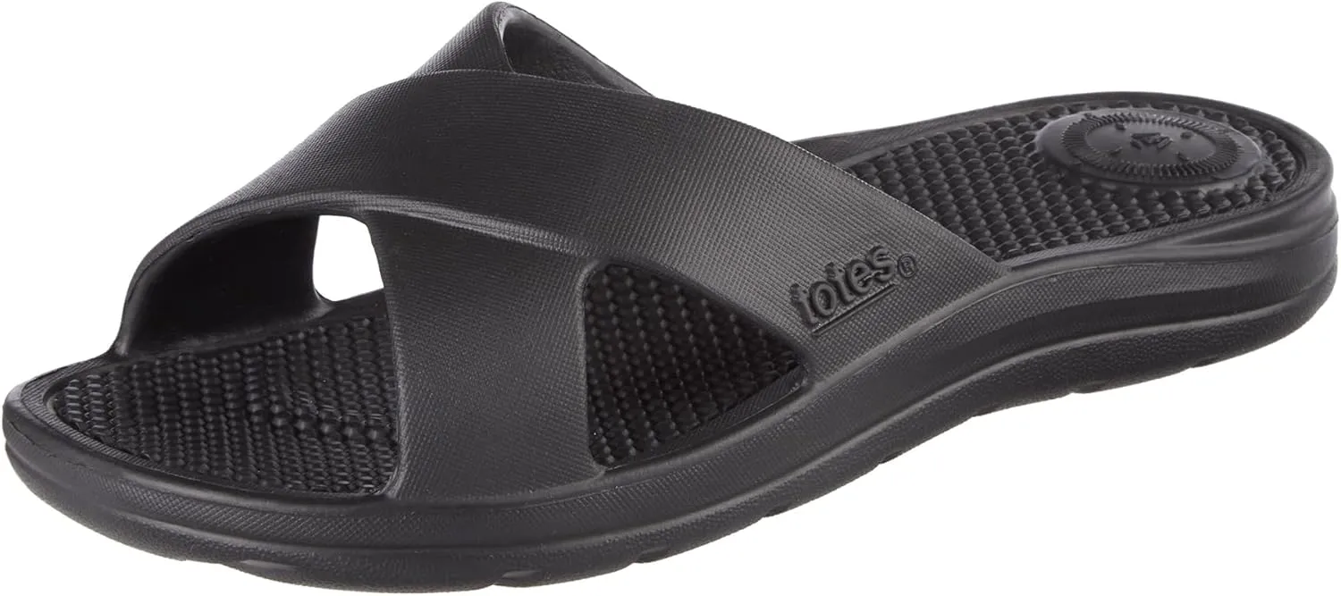 totes Women's Everywear Cross Slide Sandal