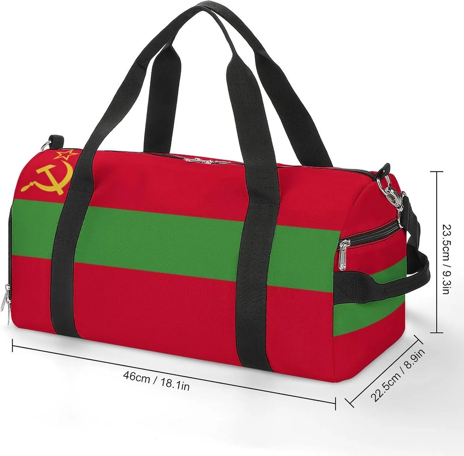 Transnistria Flag Duffle Bag for Sports Lightweight Waterproof Gym Bag with Shoe Compartment