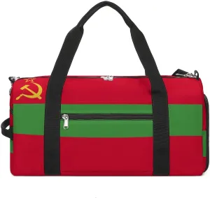 Transnistria Flag Duffle Bag for Sports Lightweight Waterproof Gym Bag with Shoe Compartment