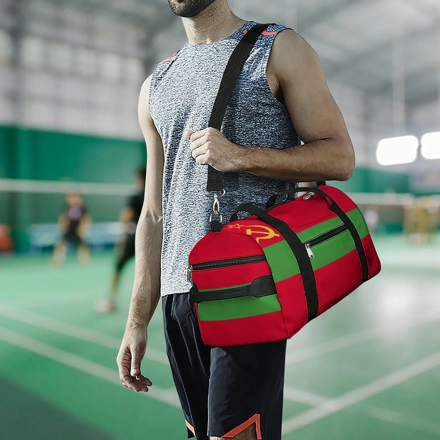 Transnistria Flag Duffle Bag for Sports Lightweight Waterproof Gym Bag with Shoe Compartment