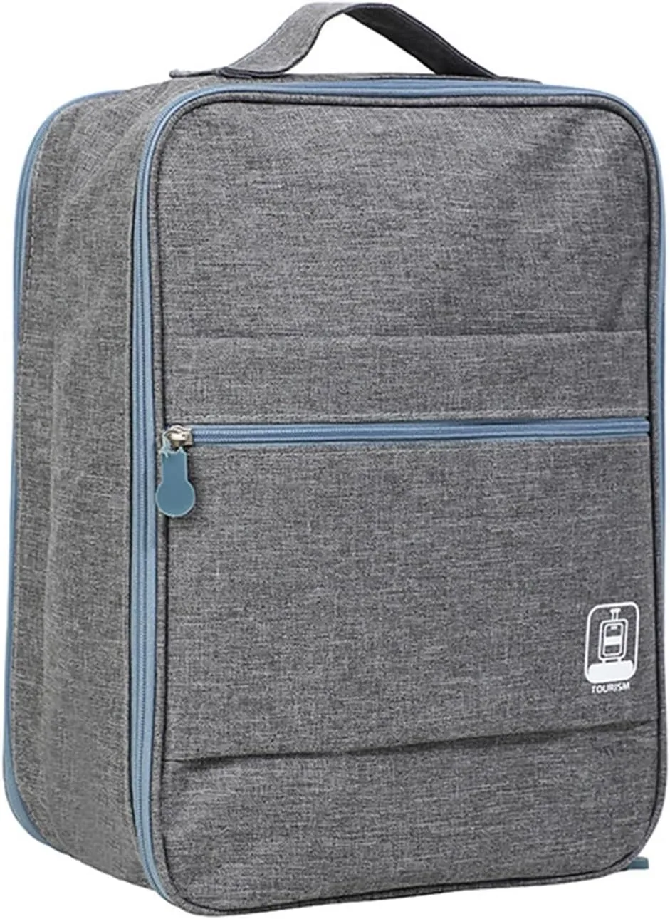 Travel Shoe Organizer Bag – 3-Layer Large Capacity Waterproof Shoe Storage for Luggage, Foldable Portable Shoe Bag for Sneakers, Sandals Clothes Underwear, Gym Shoes.(Grey)