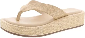 TruFox Women's Platform Flip Flops Wedge Sandals Comfortable Soft Cushion Slip on Summer Beach Thong