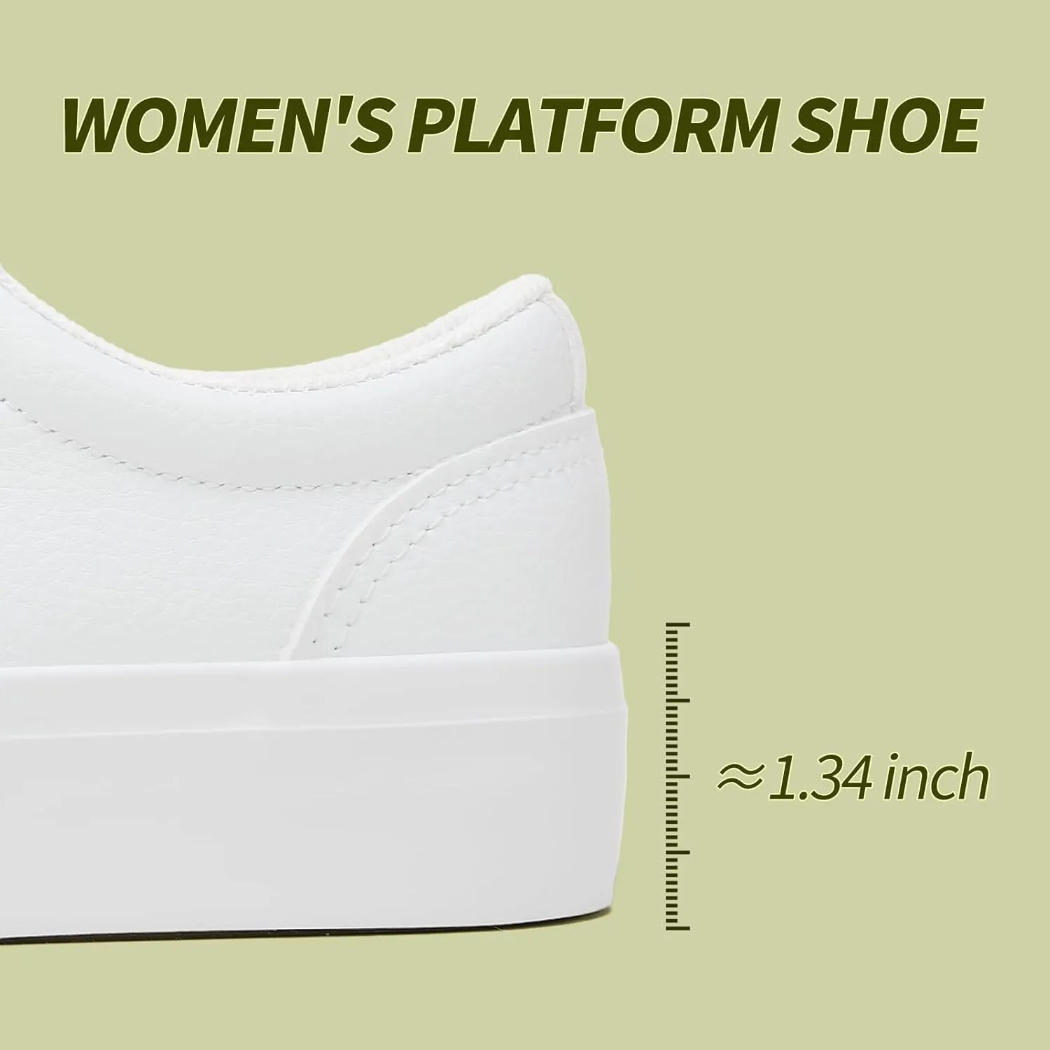 TUOPIN Women's Tennis Shoes White PU Leather Platform Sneakers Comfortable Lace-Up Walking Shoes Fashion Chunky Athletic Sneakers for Women
