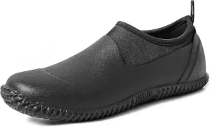 Ubon Unisex Waterproof Garden Shoes Mens Ankle Rubber Mud Rain Boots Slip On Comfortable Women Fishing, Food Service, Nursing, Walking Shoes