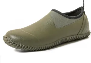 Ubon Unisex Waterproof Garden Shoes Mens Ankle Rubber Mud Rain Boots Slip On Comfortable Women Fishing, Food Service, Nursing, Walking Shoes