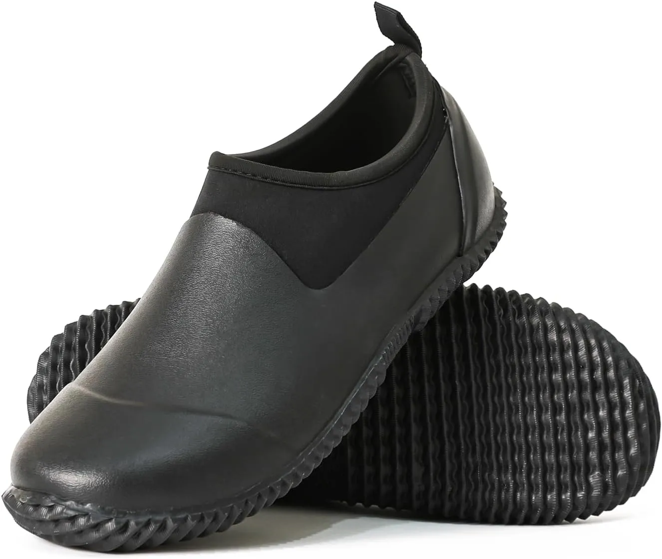 Ubon Unisex Waterproof Garden Shoes Mens Ankle Rubber Mud Rain Boots Slip On Comfortable Women Fishing, Food Service, Nursing, Walking Shoes