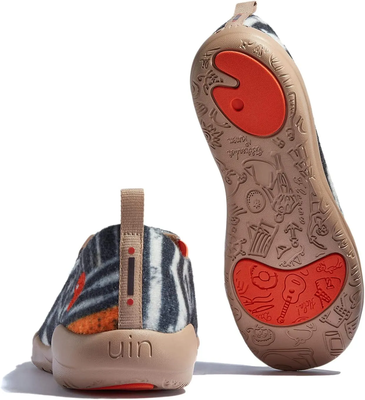 UIN Men's Art Travel Walking Shoes Slip On Casual Lightweight Wide Toe Chunky Fashion Sneaker Toledo Ⅱ