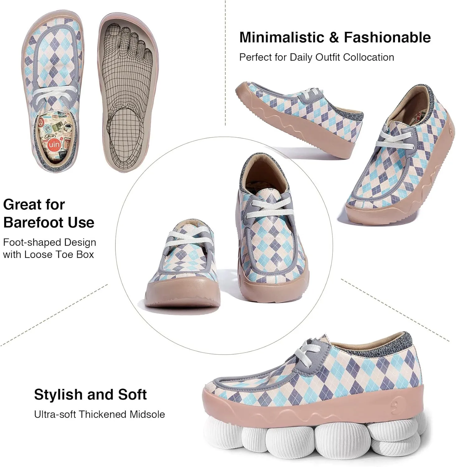 UIN Women's Art Painted Travel Shoes Slip On Casual Loafers Lightweight Comfort Fashion Sneaker Fuerteventura