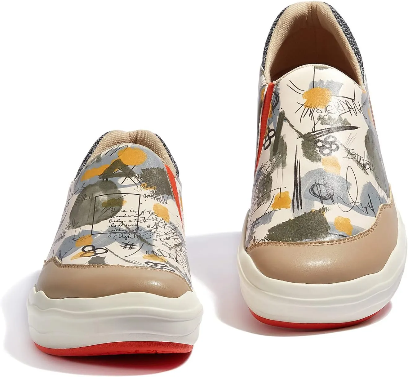 UIN Women's Fashion Platform Sneaker Slip On Walking Casual Comfortable Art Painted Travel Shoes Andalusia