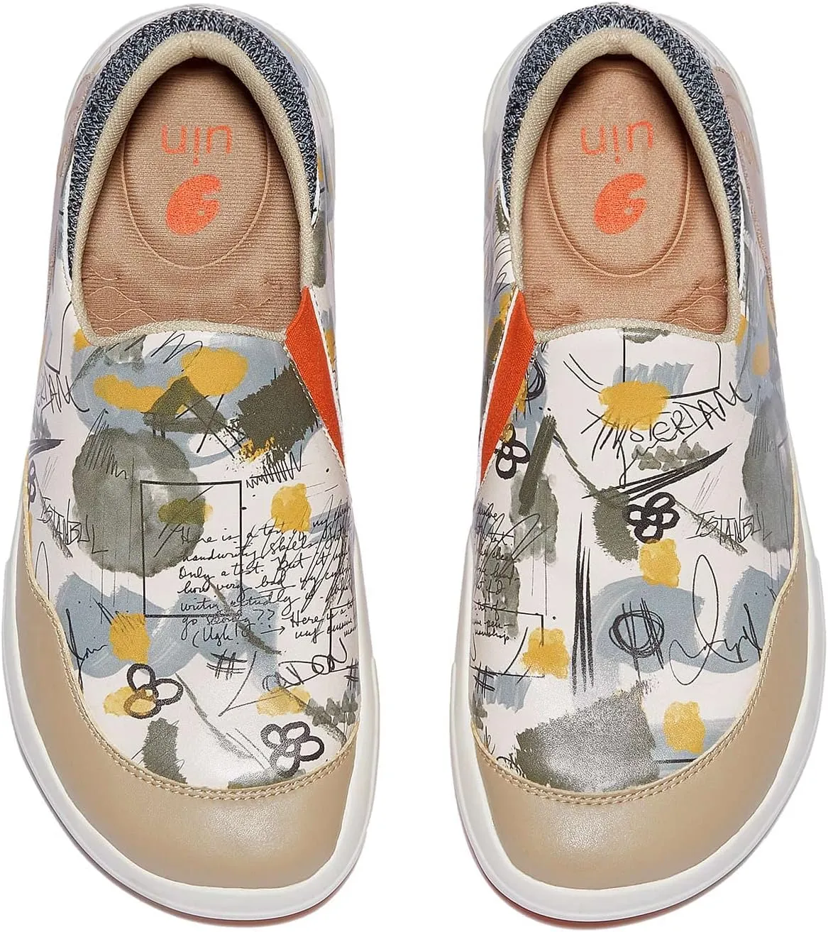 UIN Women's Fashion Platform Sneaker Slip On Walking Casual Comfortable Art Painted Travel Shoes Andalusia