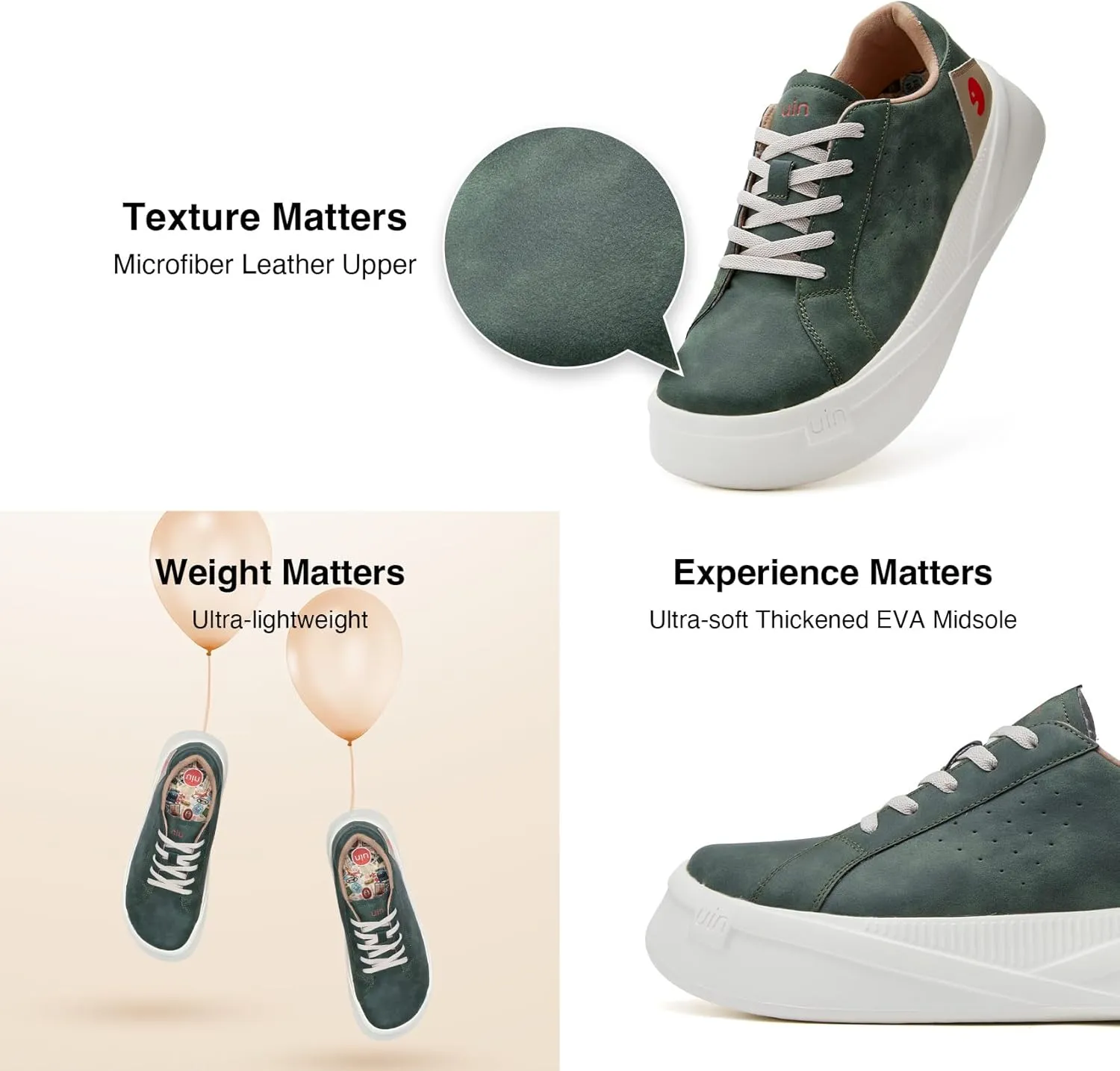 UIN Women's Platform Fashion Sneaker Comfortable Casual Art Travel Shoes Victoria