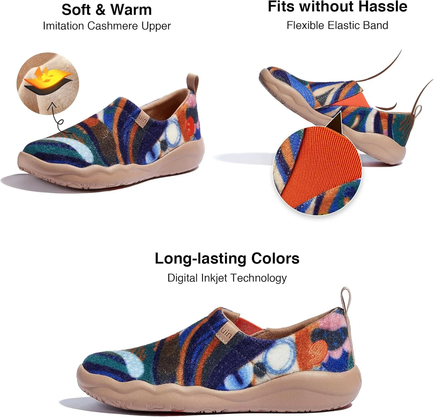 UIN Women's Walking Shoes Slip On Casual Loafers Lightweight Comfort Fashion Sneaker Toledo II