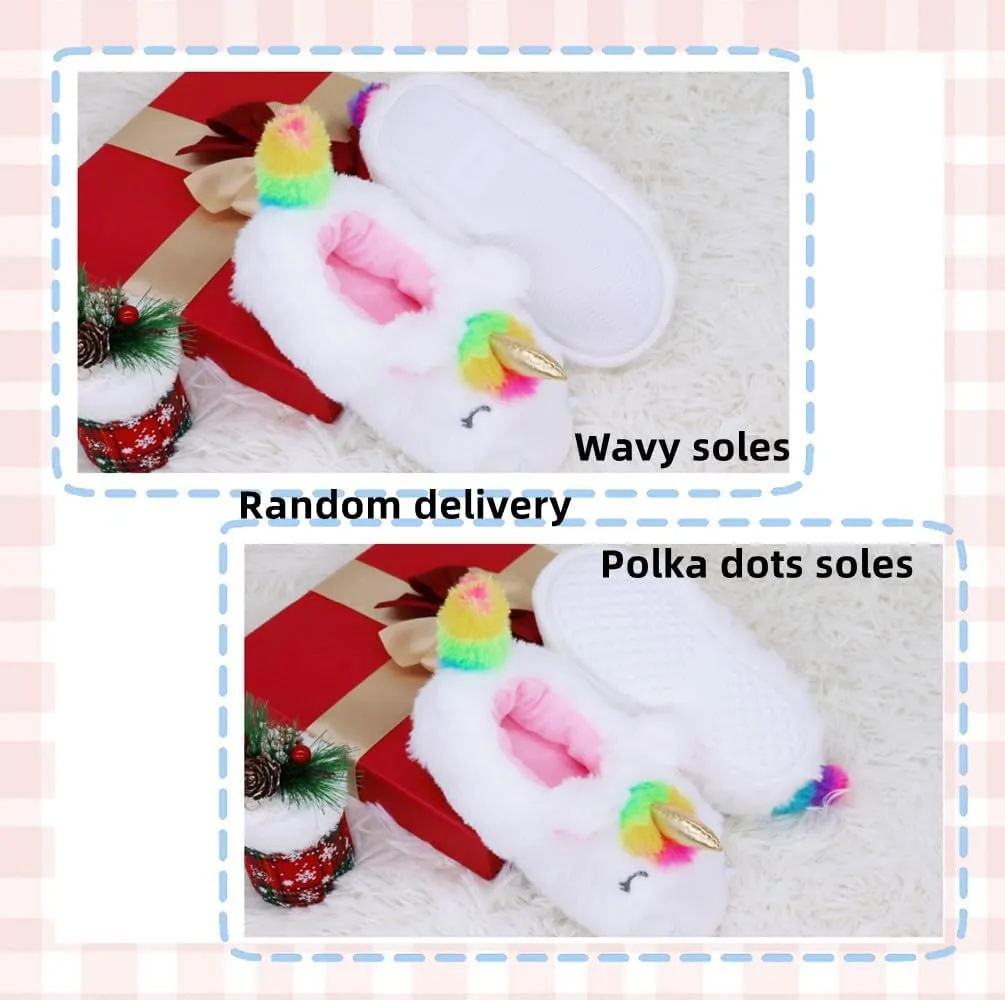 Unicorn Slippers for Girls Toddler Slippers Slip on Comfortable Soft Home Shoes