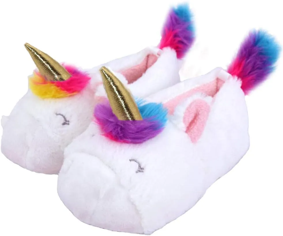 Unicorn Slippers for Girls Toddler Slippers Slip on Comfortable Soft Home Shoes