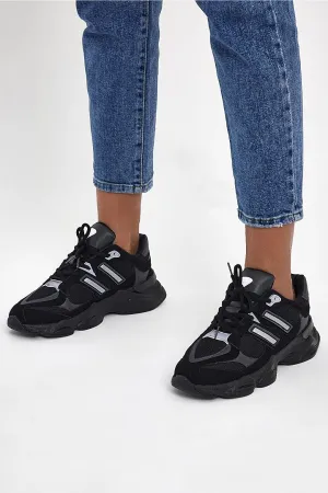 Unisex Black Smoked Comfortable Mold Senaker Shoes