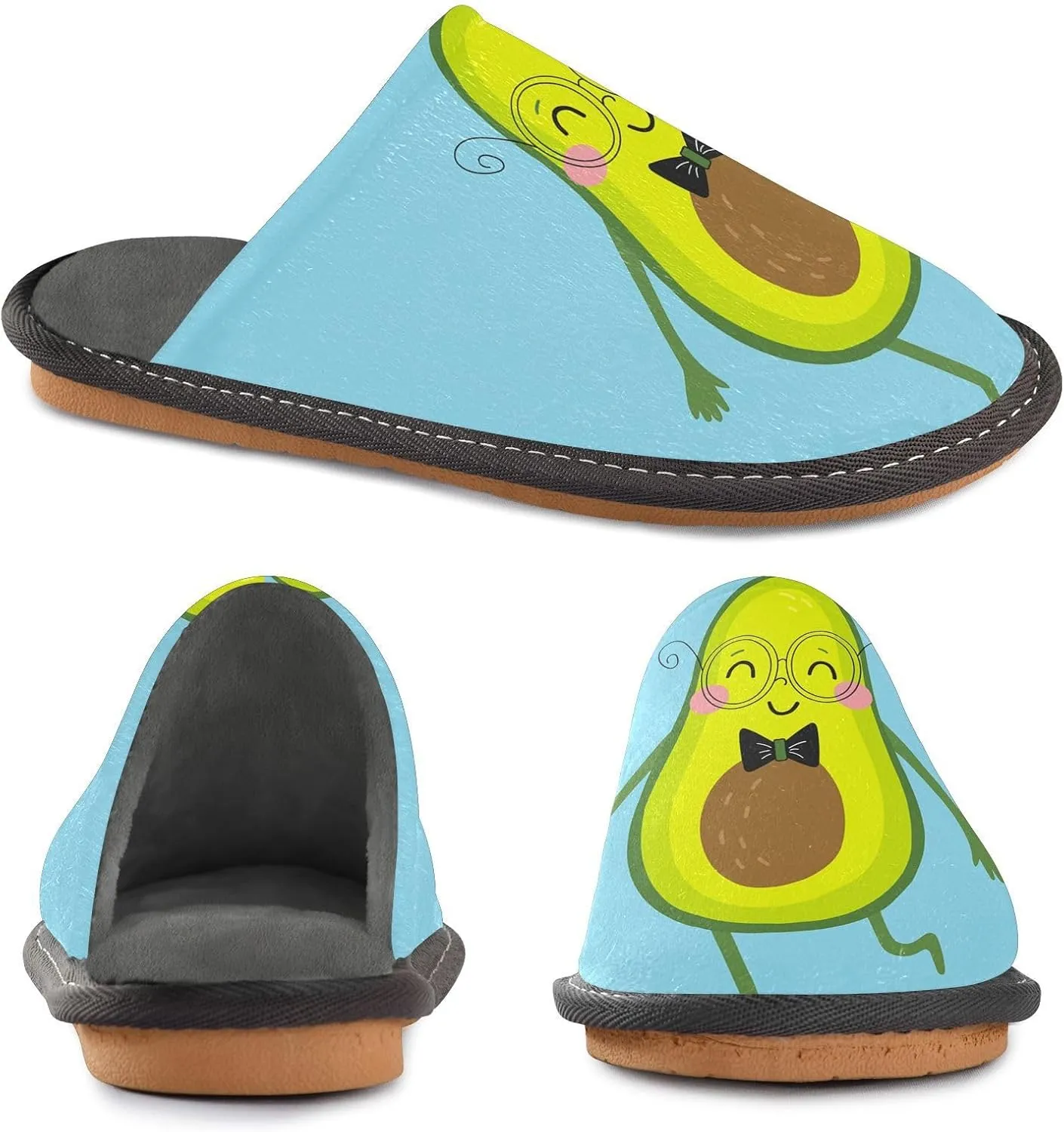 Unisex Fuzzy Foam Slippers Non-Skid Slip-on Soft Warm Sole Fleece Shoes 4-11