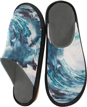 Unisex Fuzzy Foam Slippers Non-Skid Slip-on Soft Warm Sole Fleece Shoes 4-11