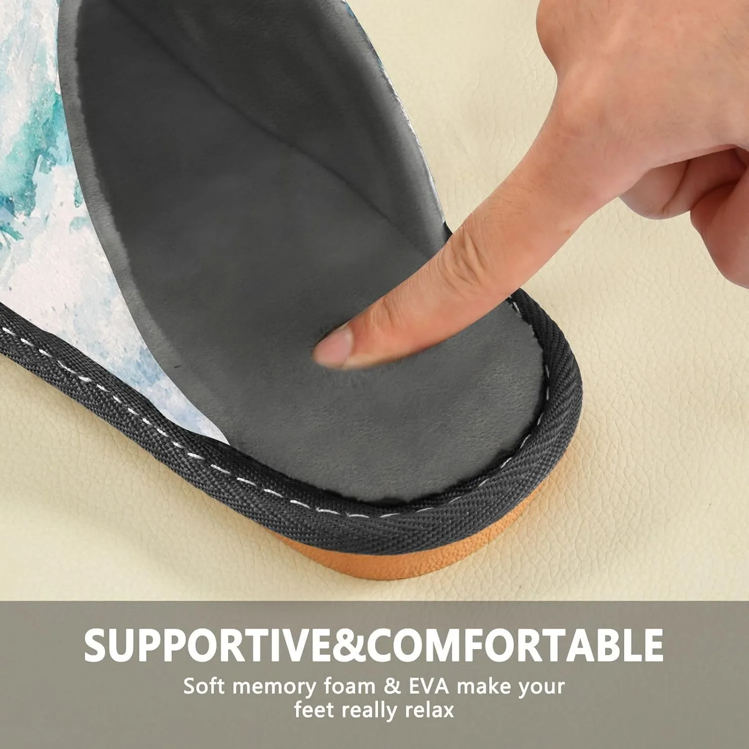 Unisex Fuzzy Foam Slippers Non-Skid Slip-on Soft Warm Sole Fleece Shoes 4-11
