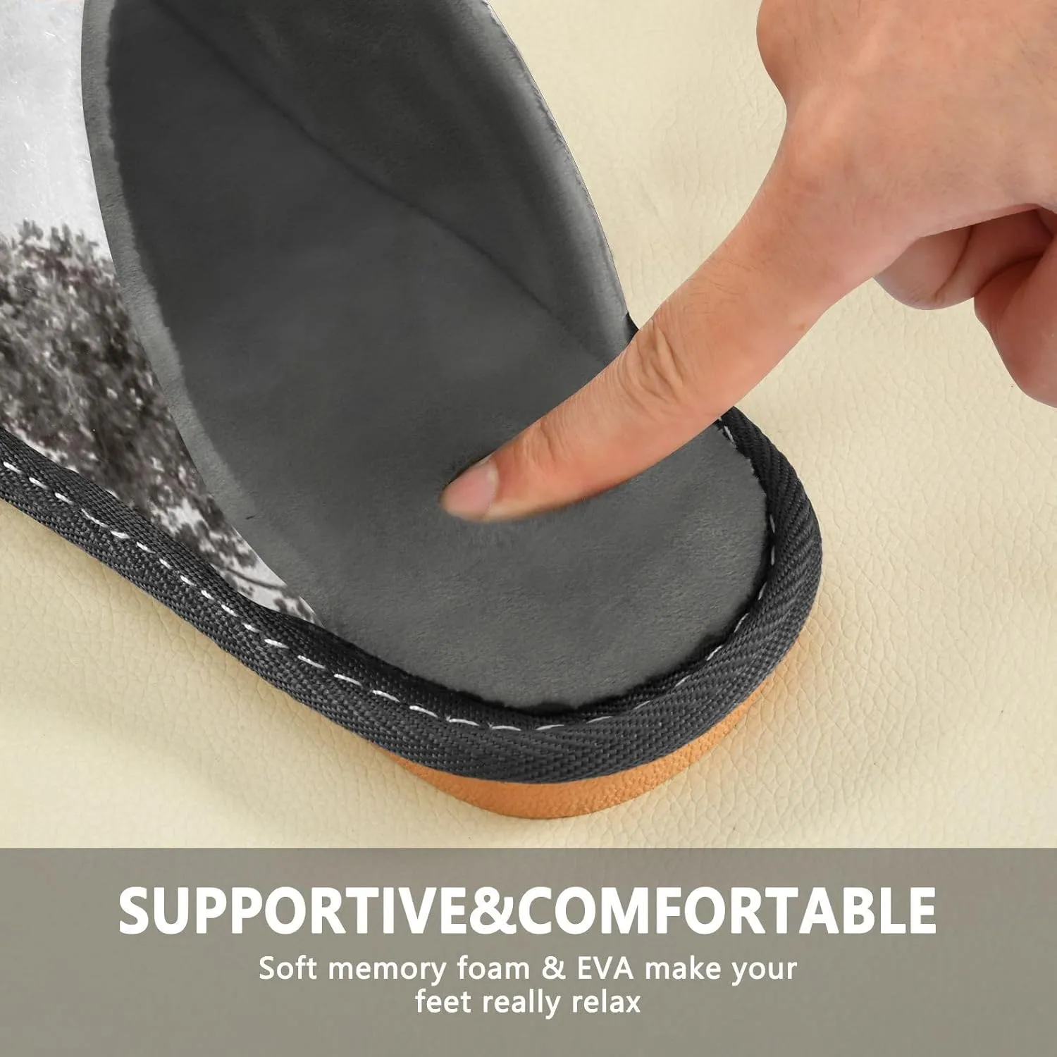 Unisex Fuzzy Foam Slippers Non-Skid Slip-on Soft Warm Sole Fleece Shoes 4-11