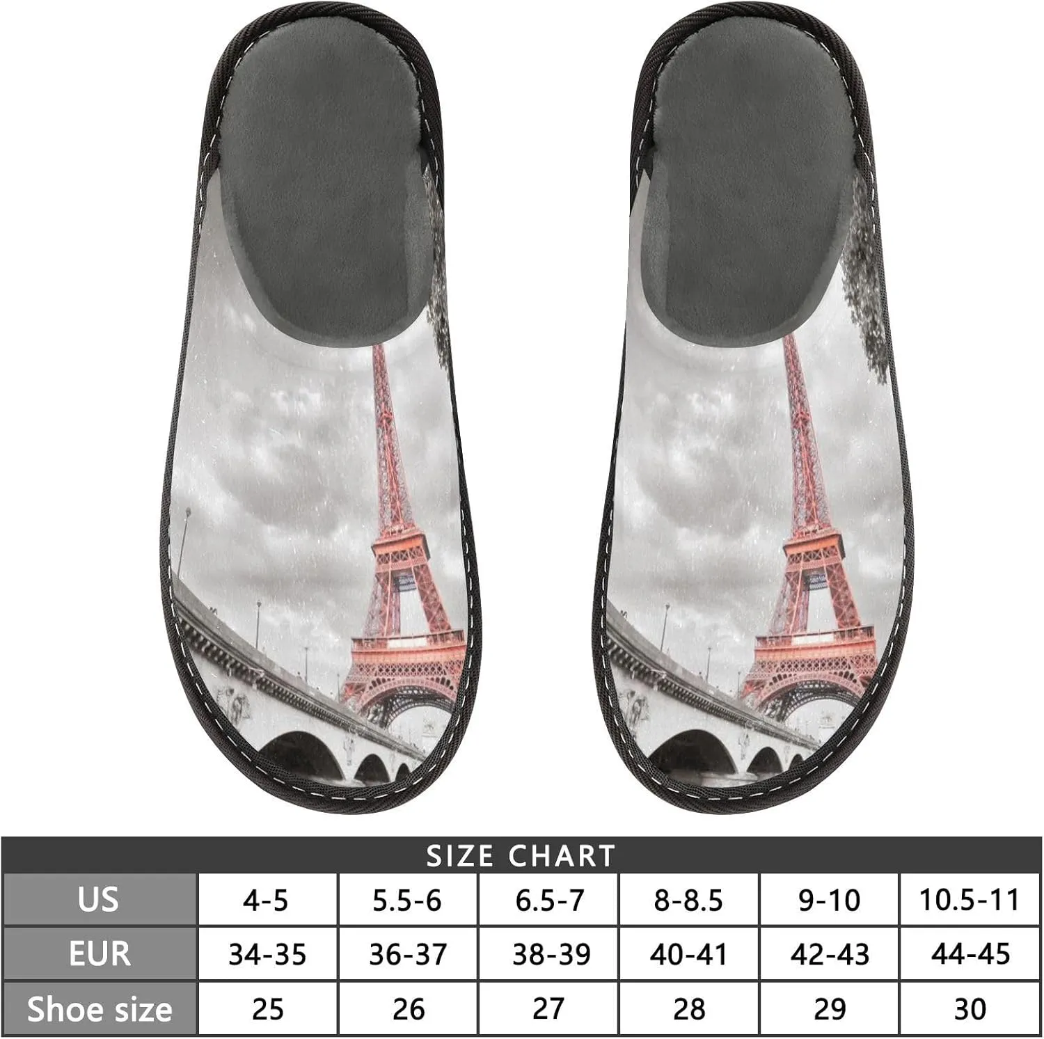 Unisex Fuzzy Foam Slippers Non-Skid Slip-on Soft Warm Sole Fleece Shoes 4-11