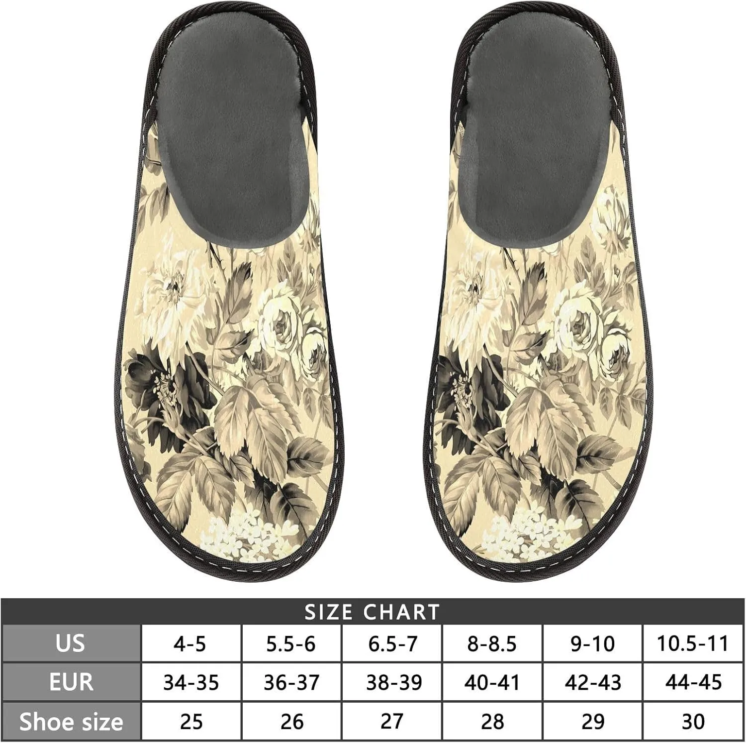 Unisex Fuzzy Foam Slippers Non-Skid Slip-on Soft Warm Sole Fleece Shoes 4-11