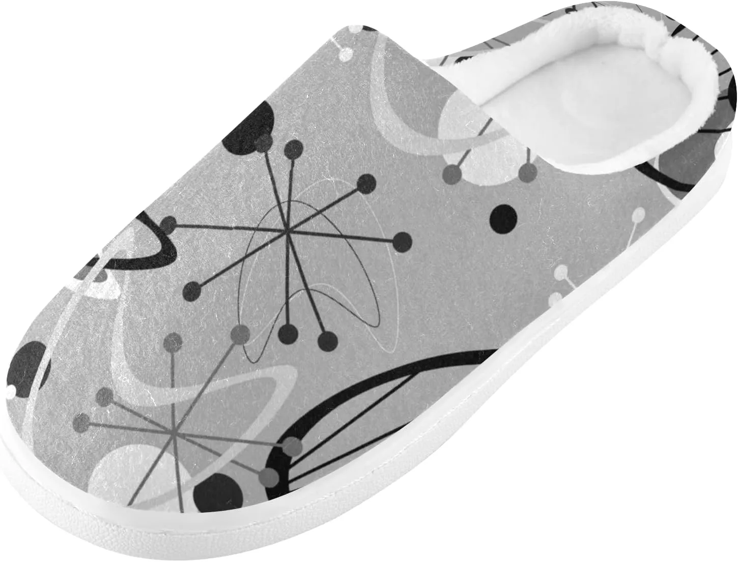 Unisex Memory Foam House Slippers Non-Skid Soft Warm Sole Coral Fleece Slip-on Closed Toe Hand Free Shoes for Bedroom Travel 6-17