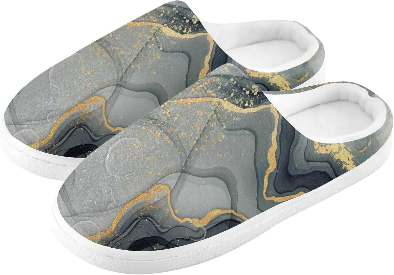 Unisex Memory Foam Slippers Non-Skid Slip-on Soft Warm Sole Fleece Shoes 6-17