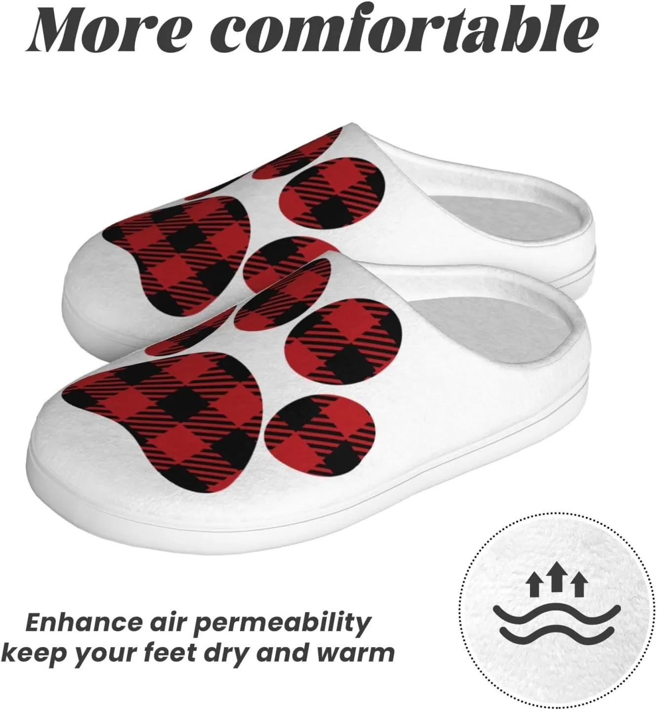 Unisex Warm Slippers Non-Slip Winter Fluffy Slippers Slip-On Plush Slippers Bedroom Slippers House Shoes For Men Women